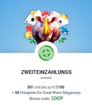 20 Bet Bonus auf zweite Einzahlung